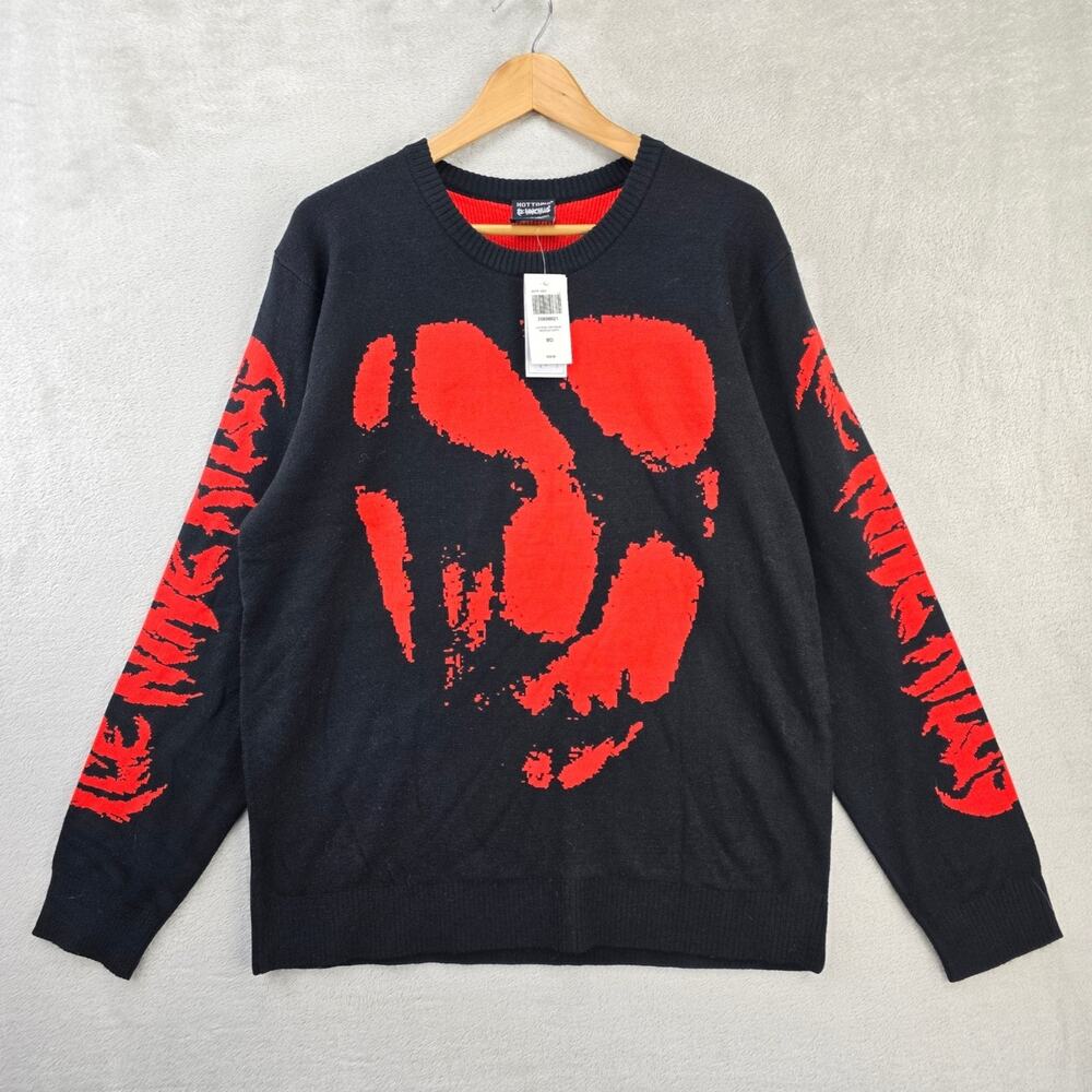 ICE NINE KILLS Sweater Medium SMO Mask Intarsia Heavy Metal Goth Hot Topic NWT